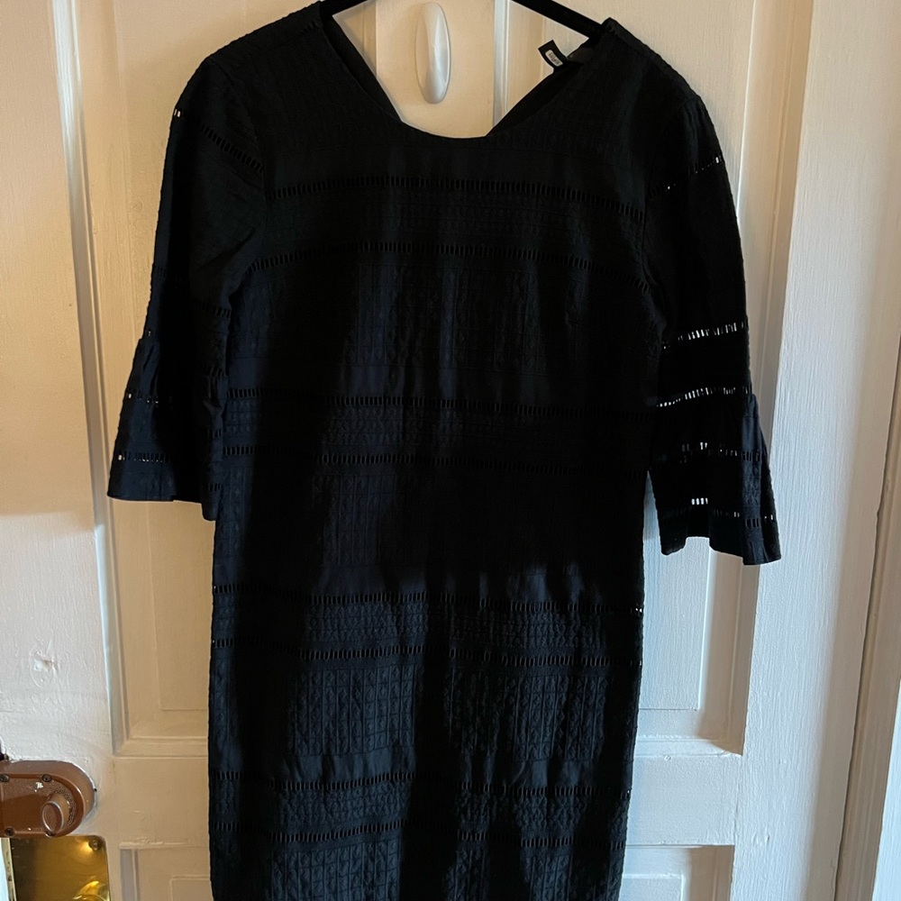 j crew black eyelet dress